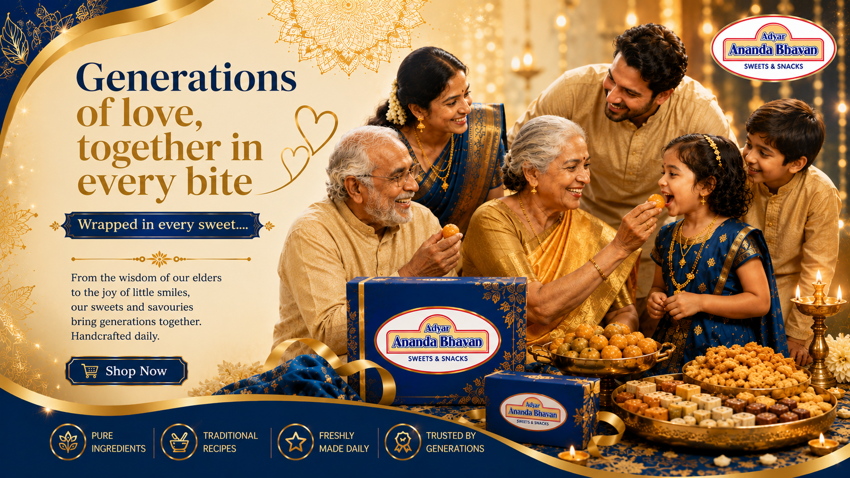 Generations of love, together in every bite — Adyar Ananda Bhavan