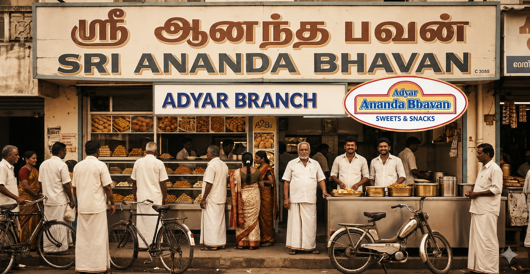The first Sri Ananda Bhavan outlet in Washermanpet, Chennai (1979)